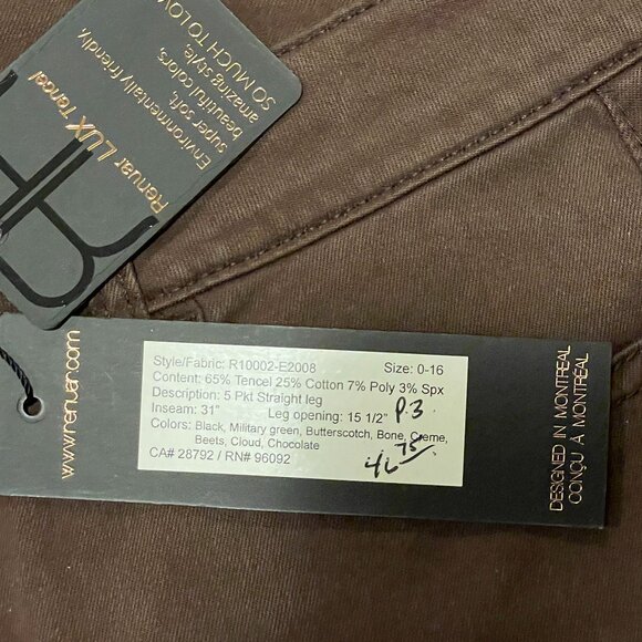 NWT Renuar Saddle Brown Chinos/Pants - Size 8 - Picture 6 of 6